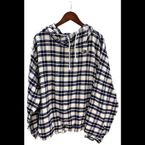 NFL Women's Concepts Flannel Long Sleeve Hoodie Top Ravens - Regular